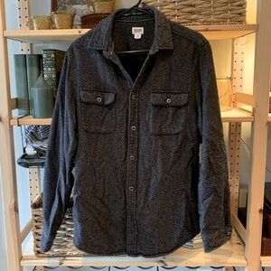 Black knit cotton flannel